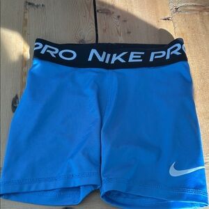 Nike Pro Black and Blue Training Shorts Size 6x